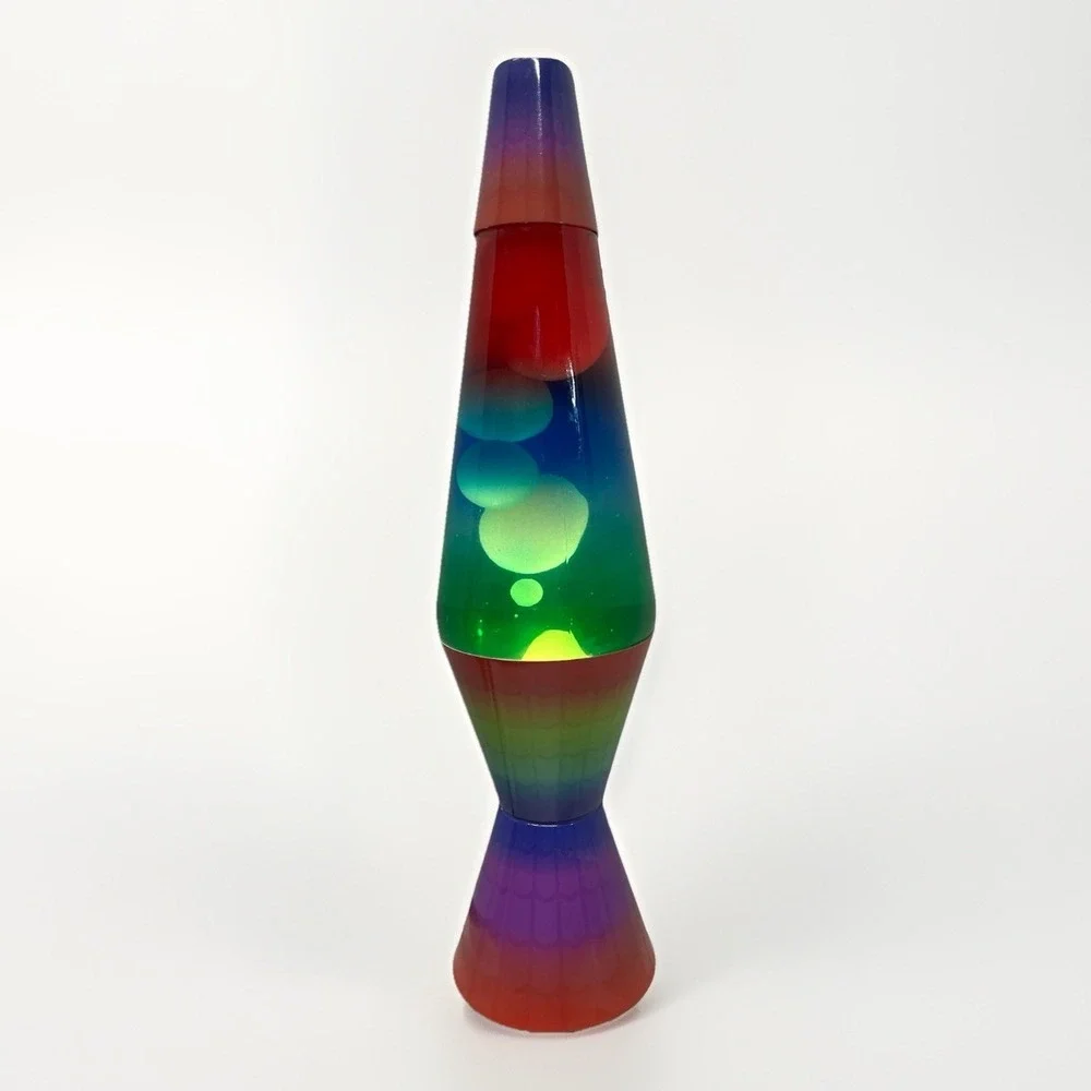 Color Max Rainbow Lava Brand Motion Lamp Clear Liquid White Lava 14.5 inch 20oz